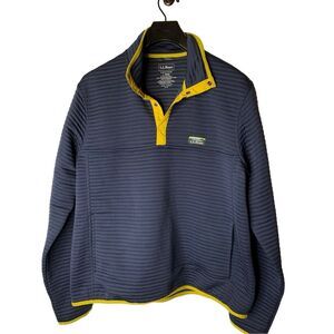 L.L. Bean Airlight pullover 1/4 snap slightly fitted regular navy men's large